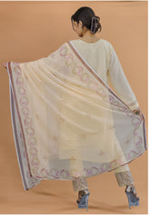 White Lucknavi Georgette Suit